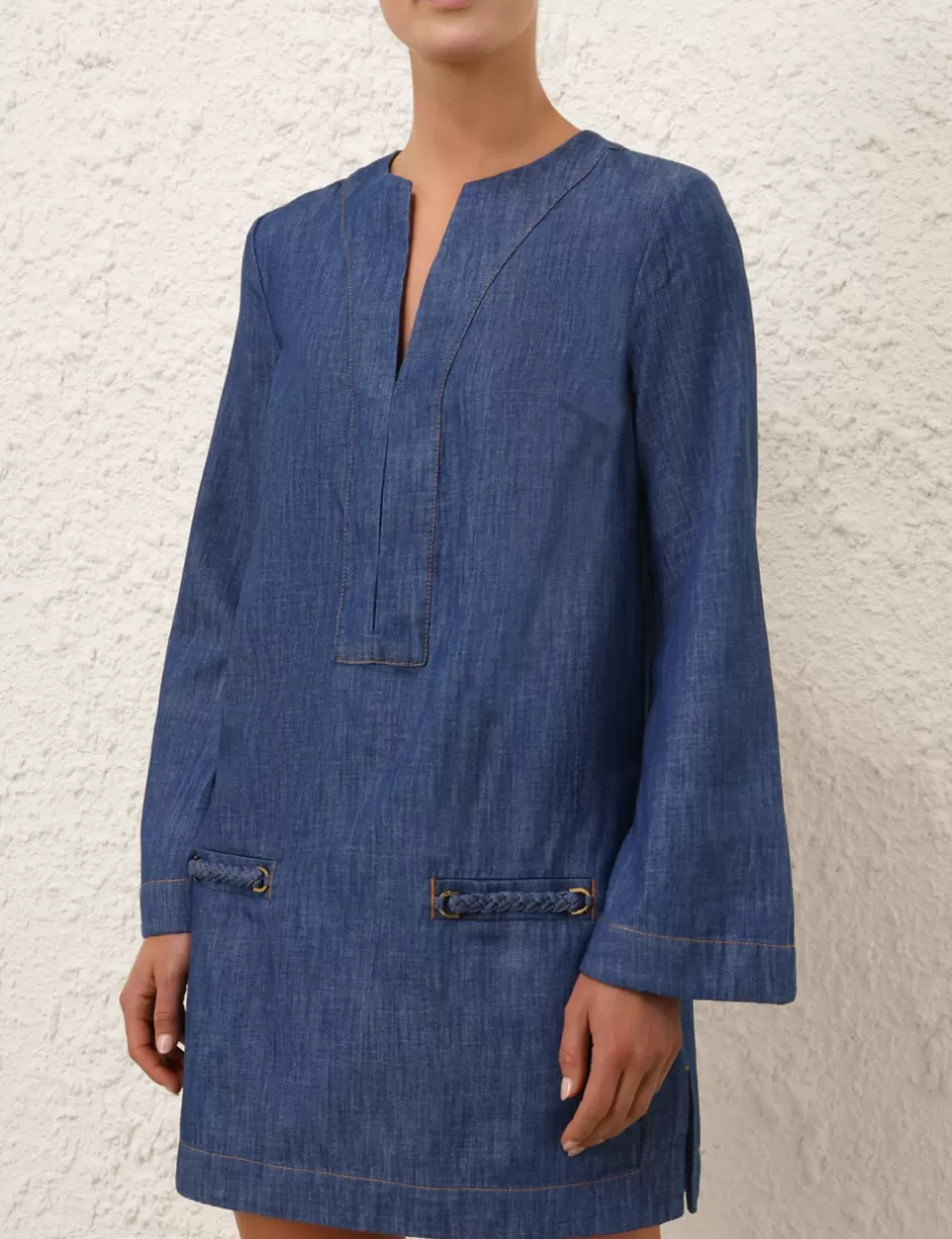 ZIMMERMANN Clothing | Dresses & Coverups<Wylie Denim Tunic Dress Railway Blue