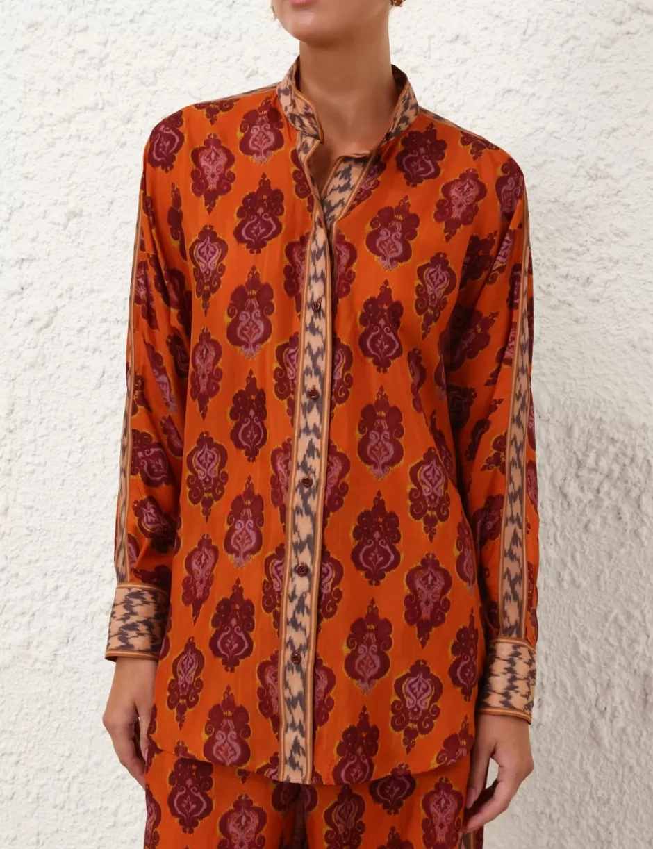 ZIMMERMANN Clothing | Tops<Wylie Dolman Shirt Sunset Ikat