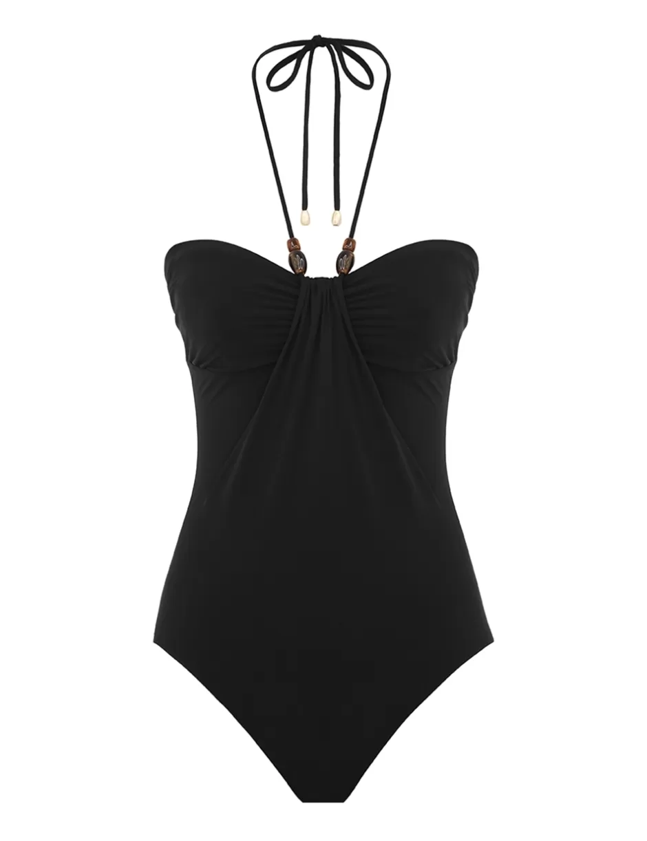 ZIMMERMANN One Pieces<Wylie Drape Halter 1PC Black