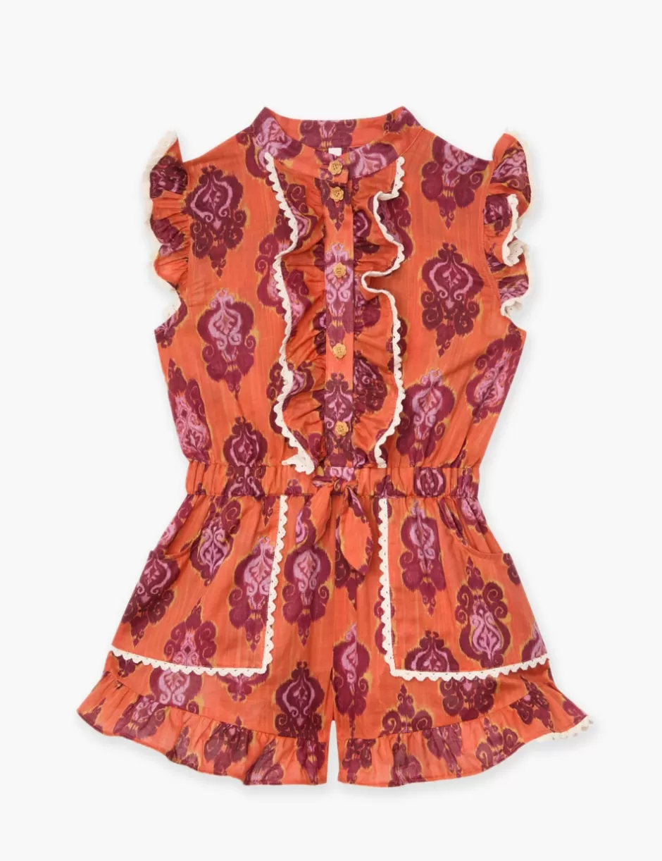 ZIMMERMANN Kids | Clothing<Wylie Kids Frill Playsuit Sunset Ikat