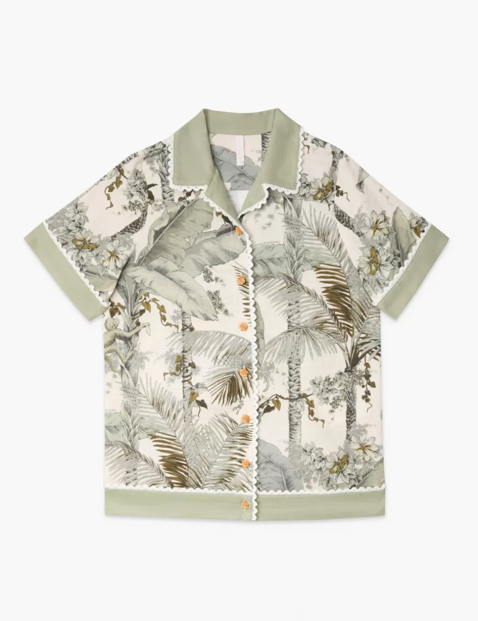 ZIMMERMANN Kids | Clothing<Wylie Kids Shirt Dress Sage Palm