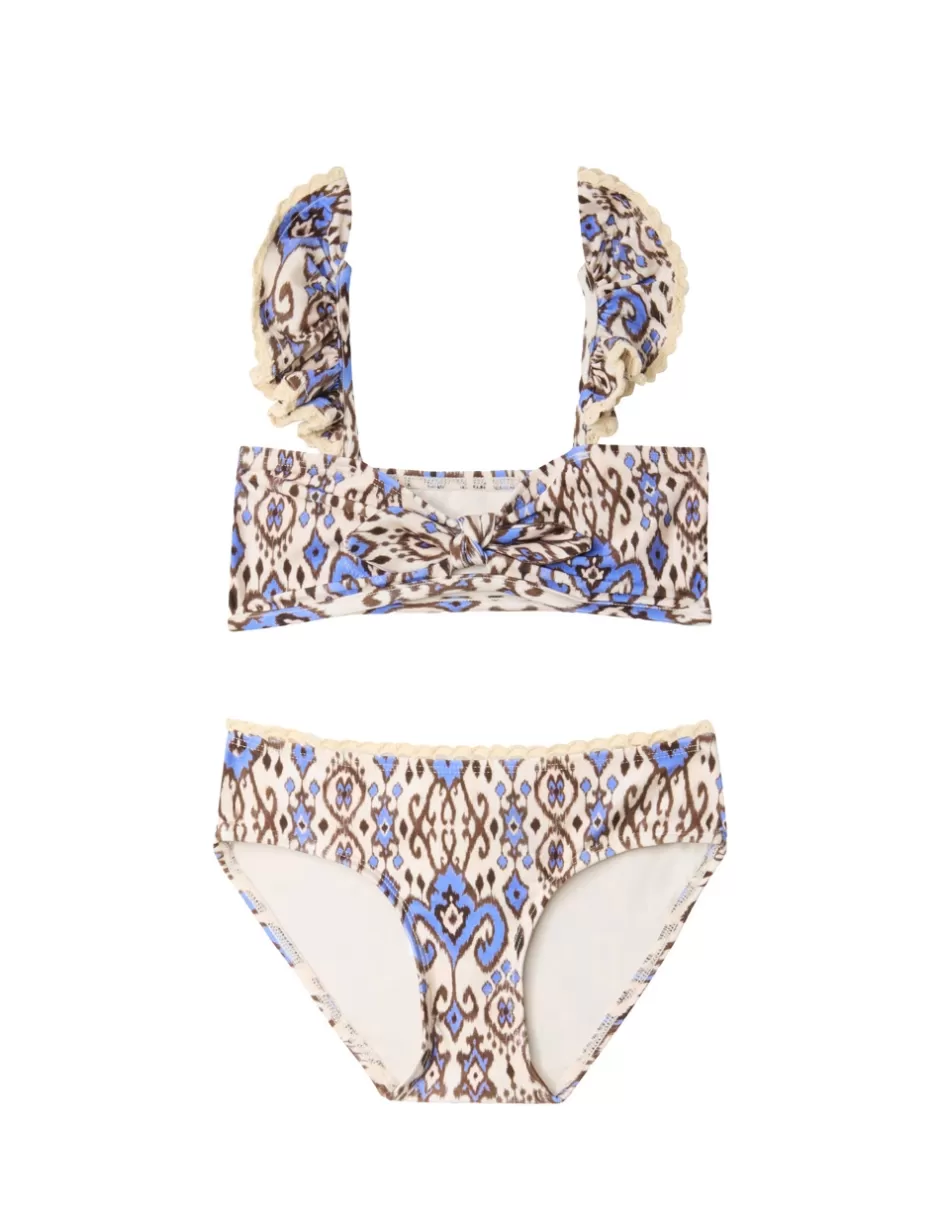 ZIMMERMANN Kids | Clothing<Wylie Kids Tie Front Bikini Cornflower Ikat