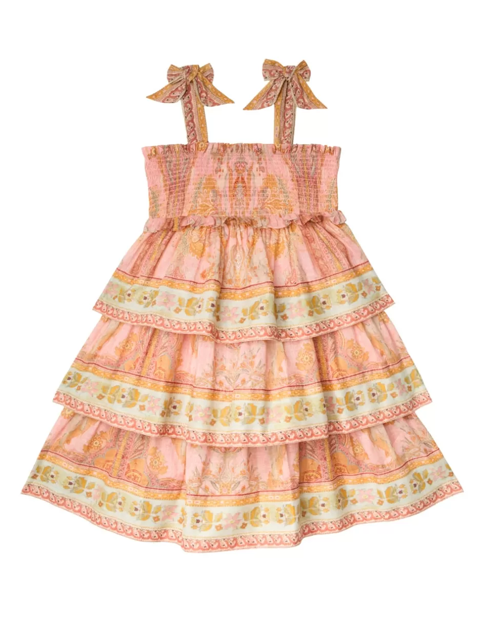 ZIMMERMANN Kids | Clothing<Wylie Kids Tiered Dress Pink Multi