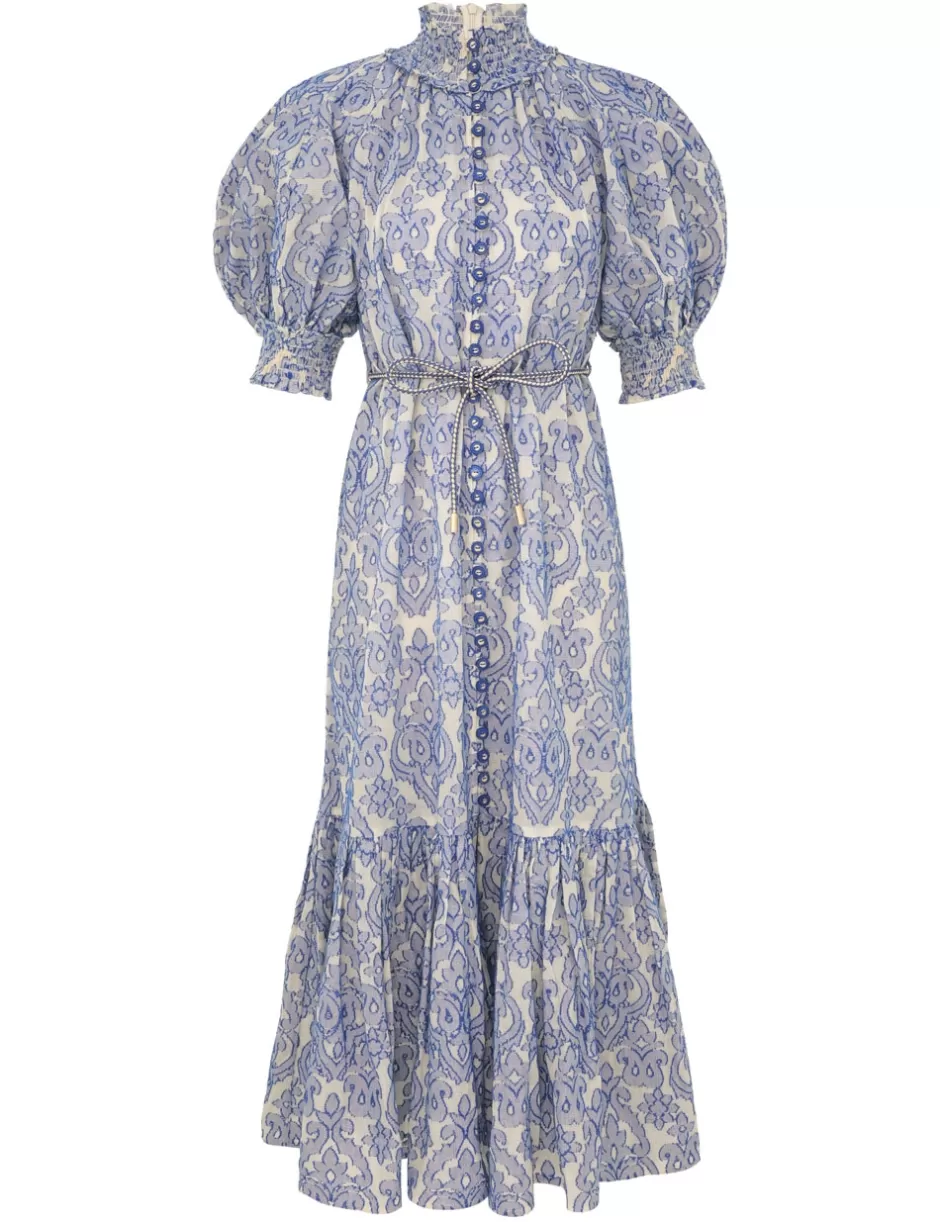 ZIMMERMANN Clothing | Dresses & Coverups<Wylie Lantern Midi Dress Blue