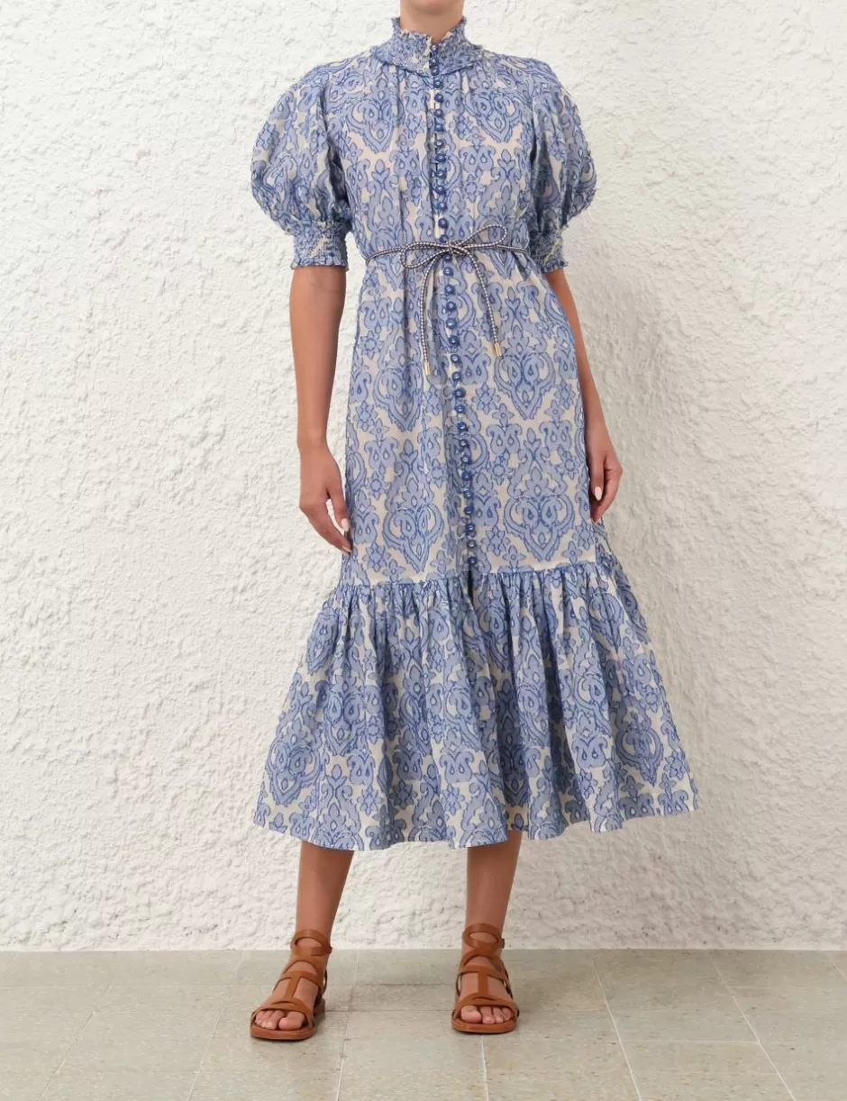 ZIMMERMANN Clothing | Dresses & Coverups<Wylie Lantern Midi Dress Blue