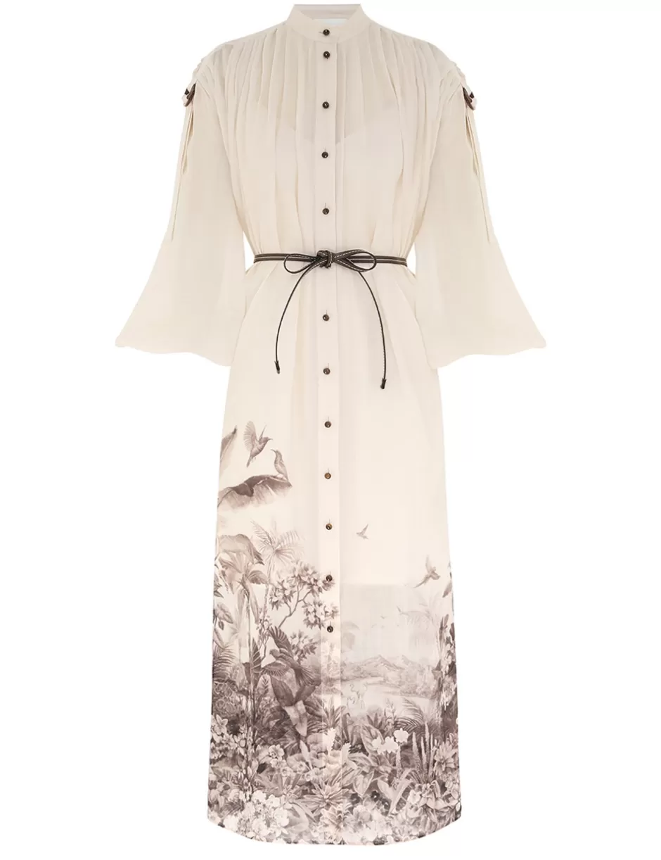 ZIMMERMANN Clothing | Dresses & Coverups<Wylie Midi Shirt Dress Sepia Palm