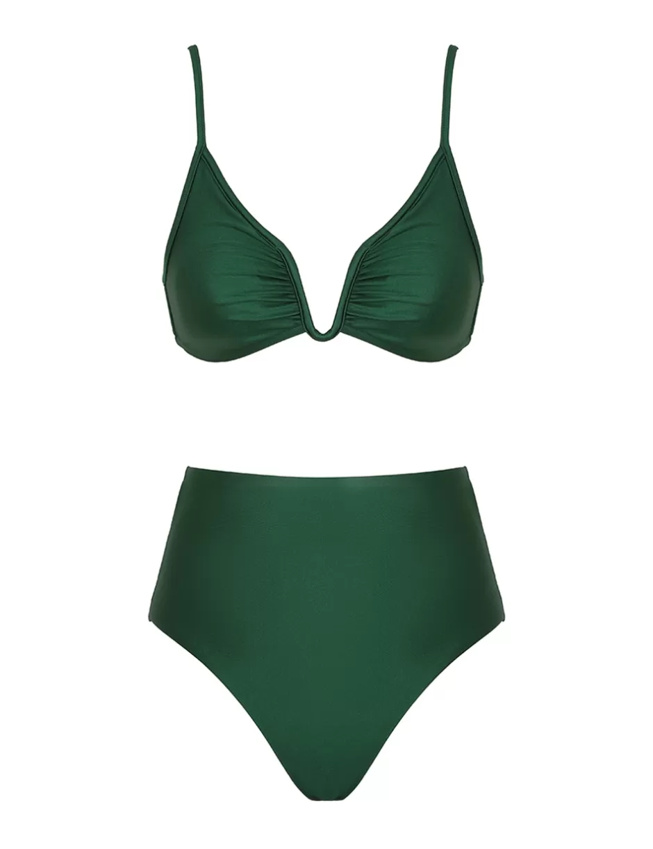 ZIMMERMANN Bikinis<Wylie Plunge Wire Bikini Emerald