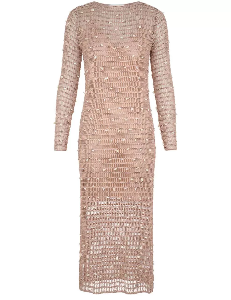 ZIMMERMANN Knitwear | Clothing<Wylie Shell Crochet Midi Taupe