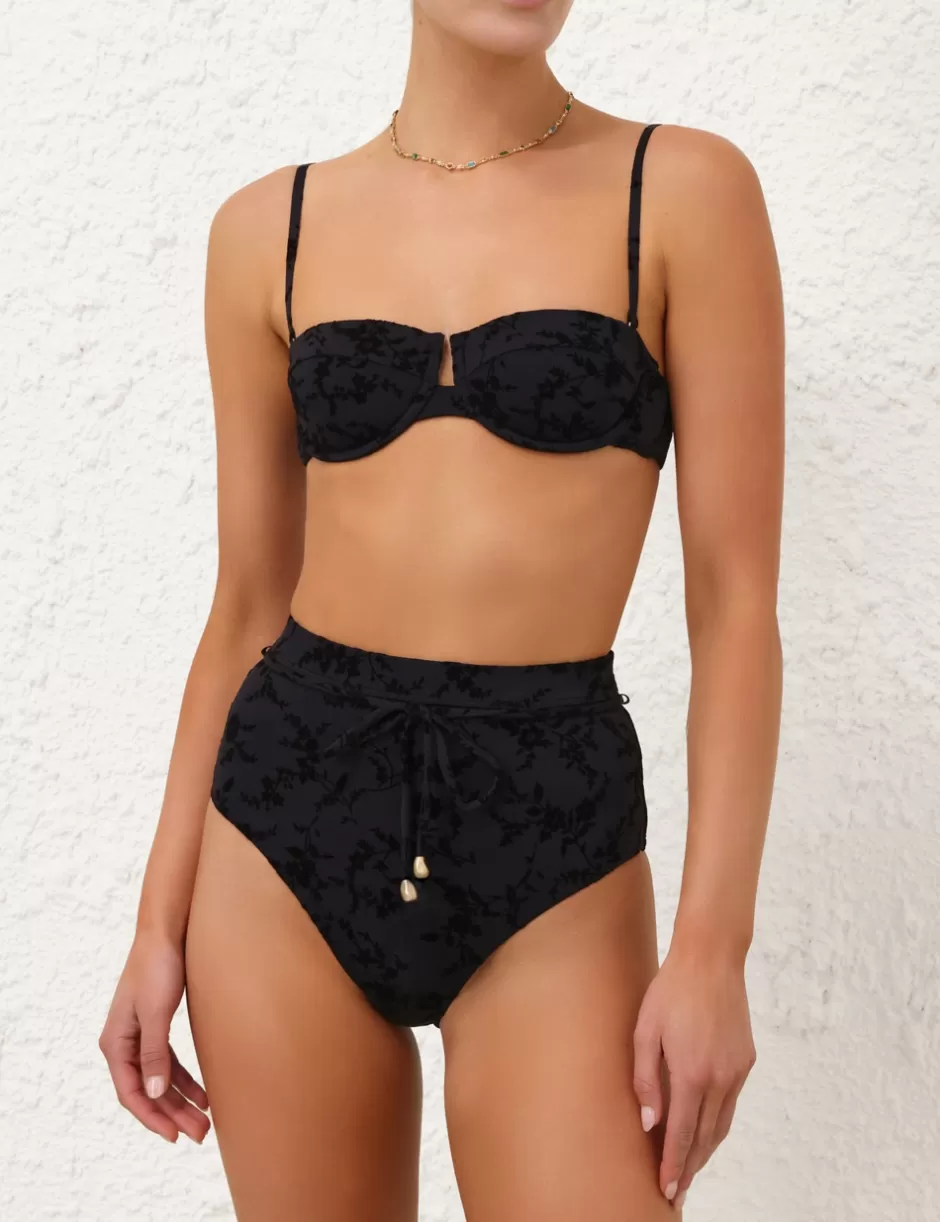 ZIMMERMANN Bikinis<Wylie Textured Balconette Black