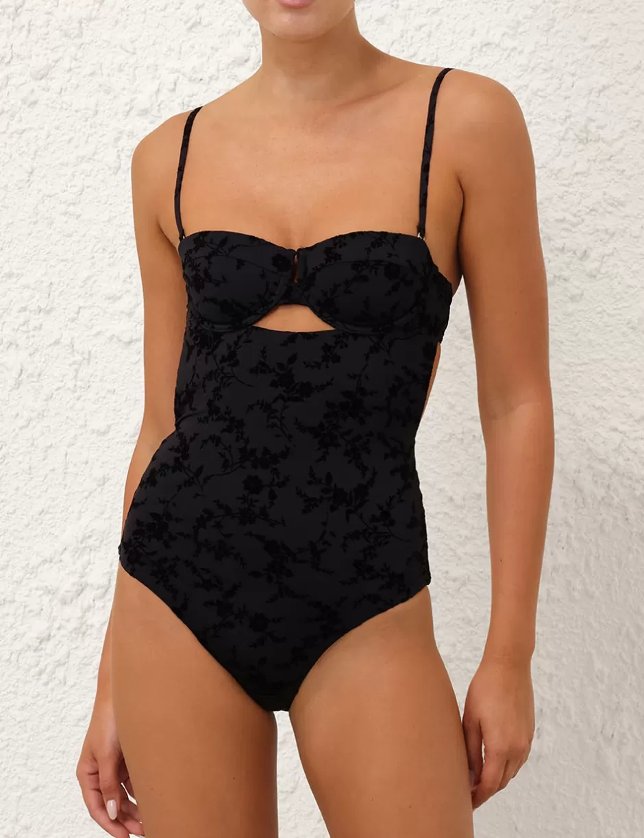 ZIMMERMANN One Pieces<Wylie Textured Balconette 1PC Black