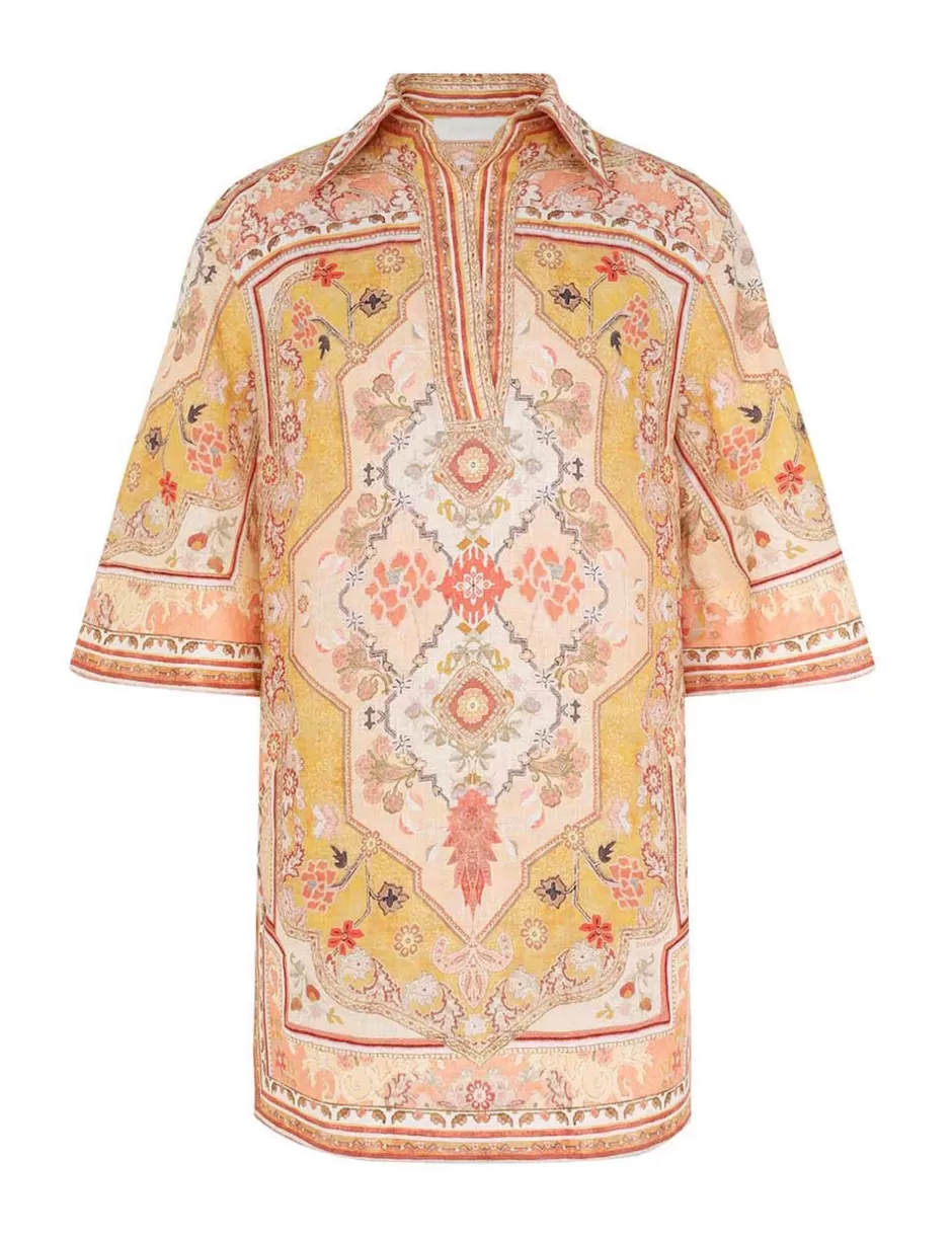 ZIMMERMANN Clothing | Dresses & Coverups<Wylie Tunic Dress Mustard Multi