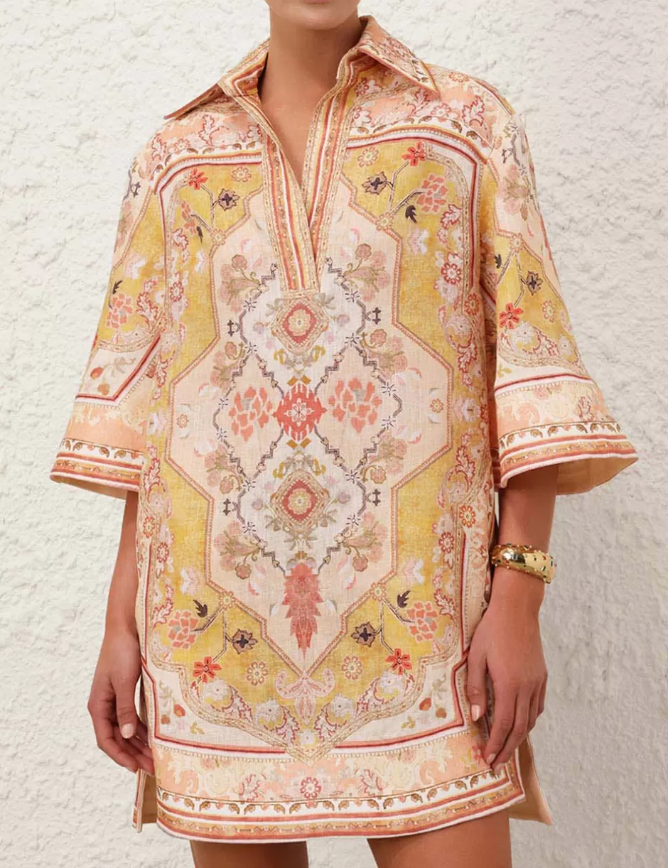 ZIMMERMANN Clothing | Dresses & Coverups<Wylie Tunic Dress Mustard Multi