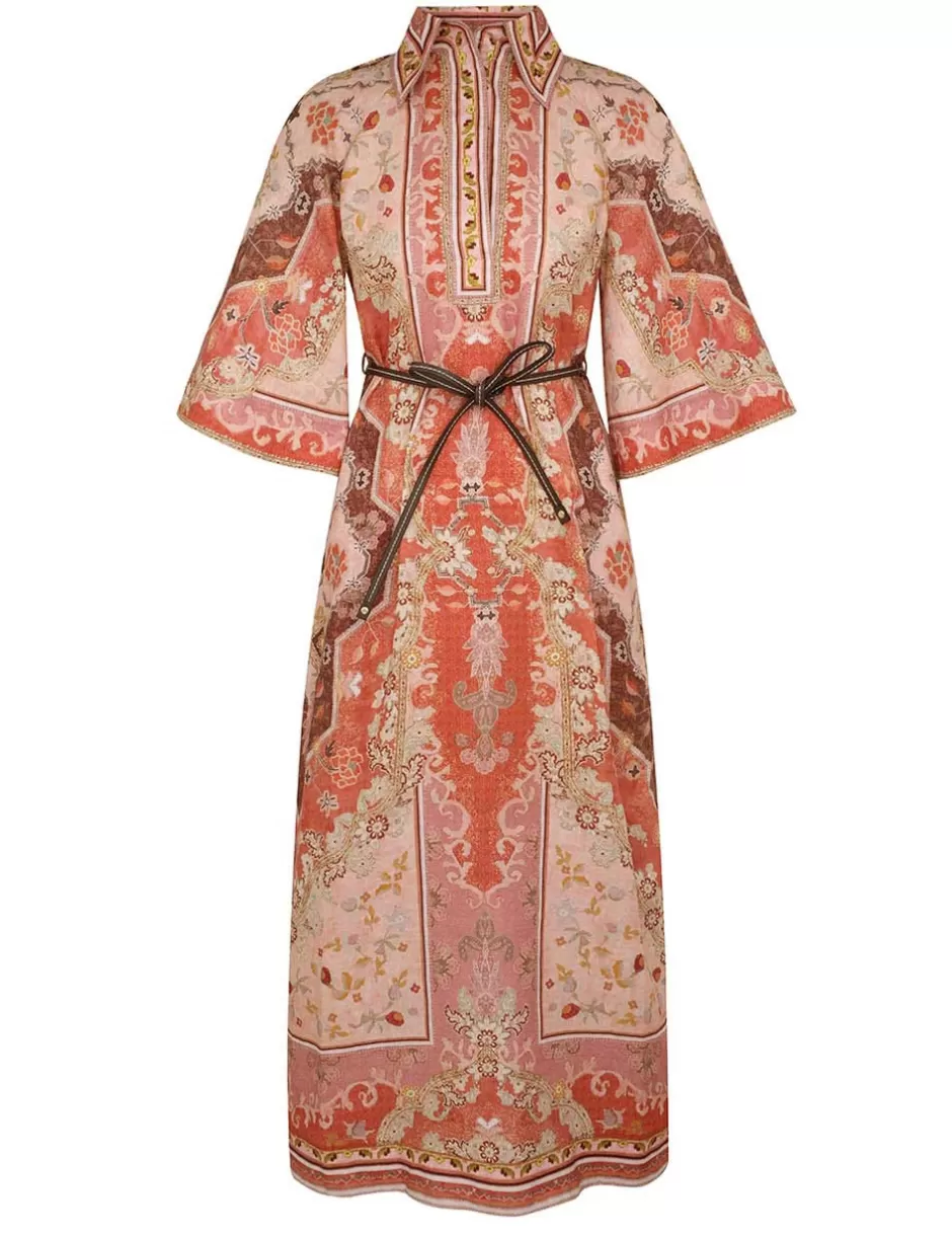 ZIMMERMANN Clothing | Dresses & Coverups<Wylie Tunic Midi Dress Rust Multi