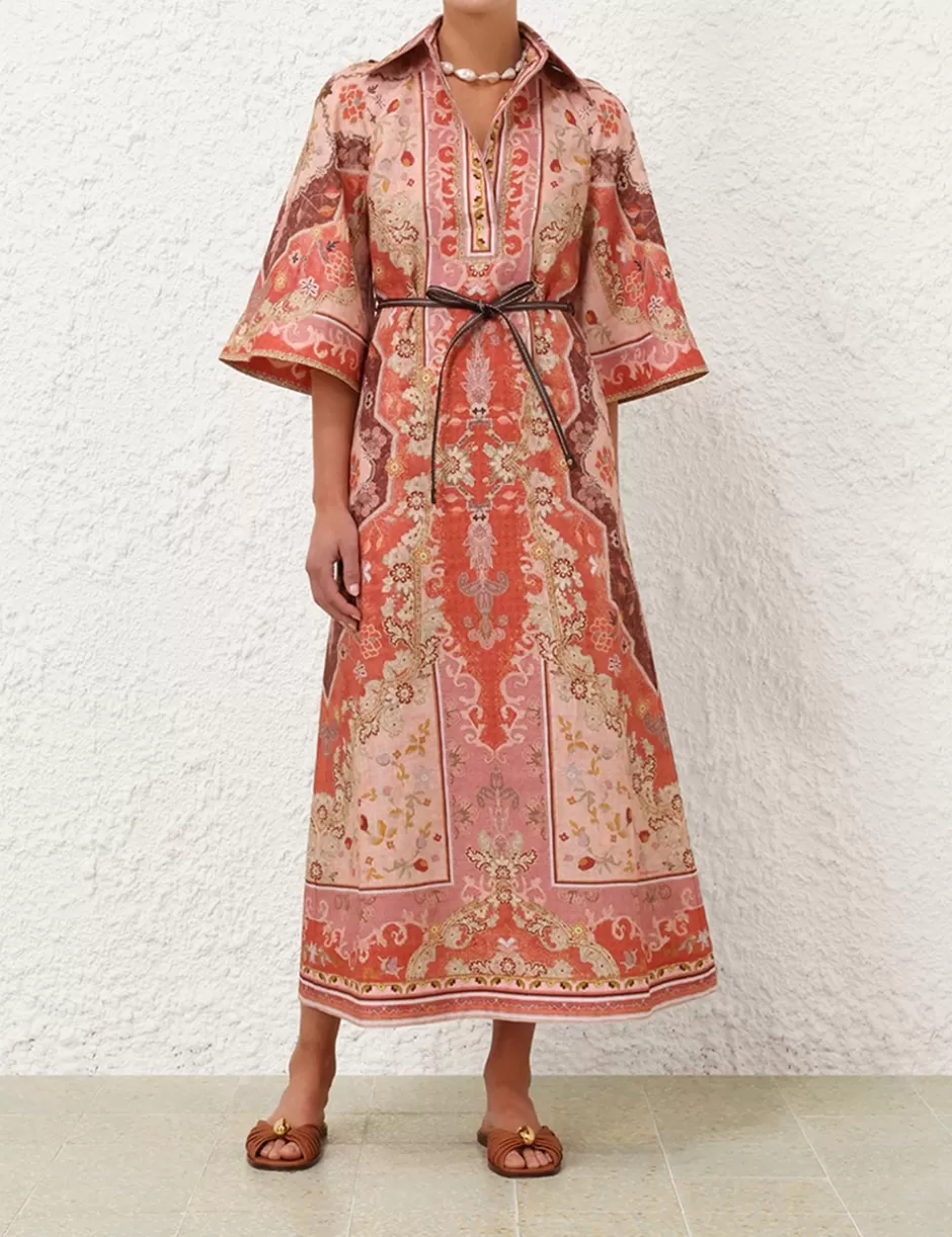 ZIMMERMANN Clothing | Dresses & Coverups<Wylie Tunic Midi Dress Rust Multi