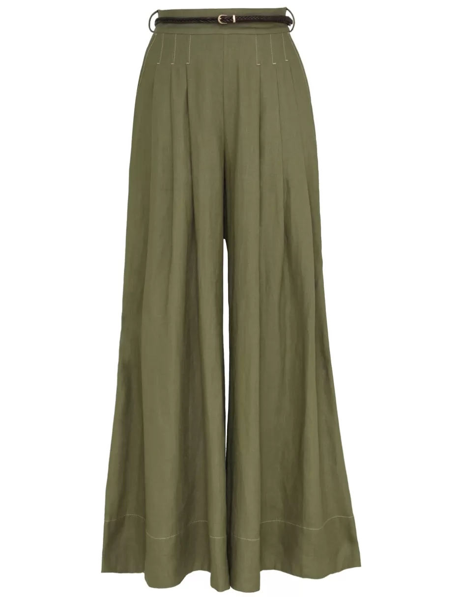 ZIMMERMANN Clothing | Shorts & Pants<Wylie Wide Leg Pant Olive