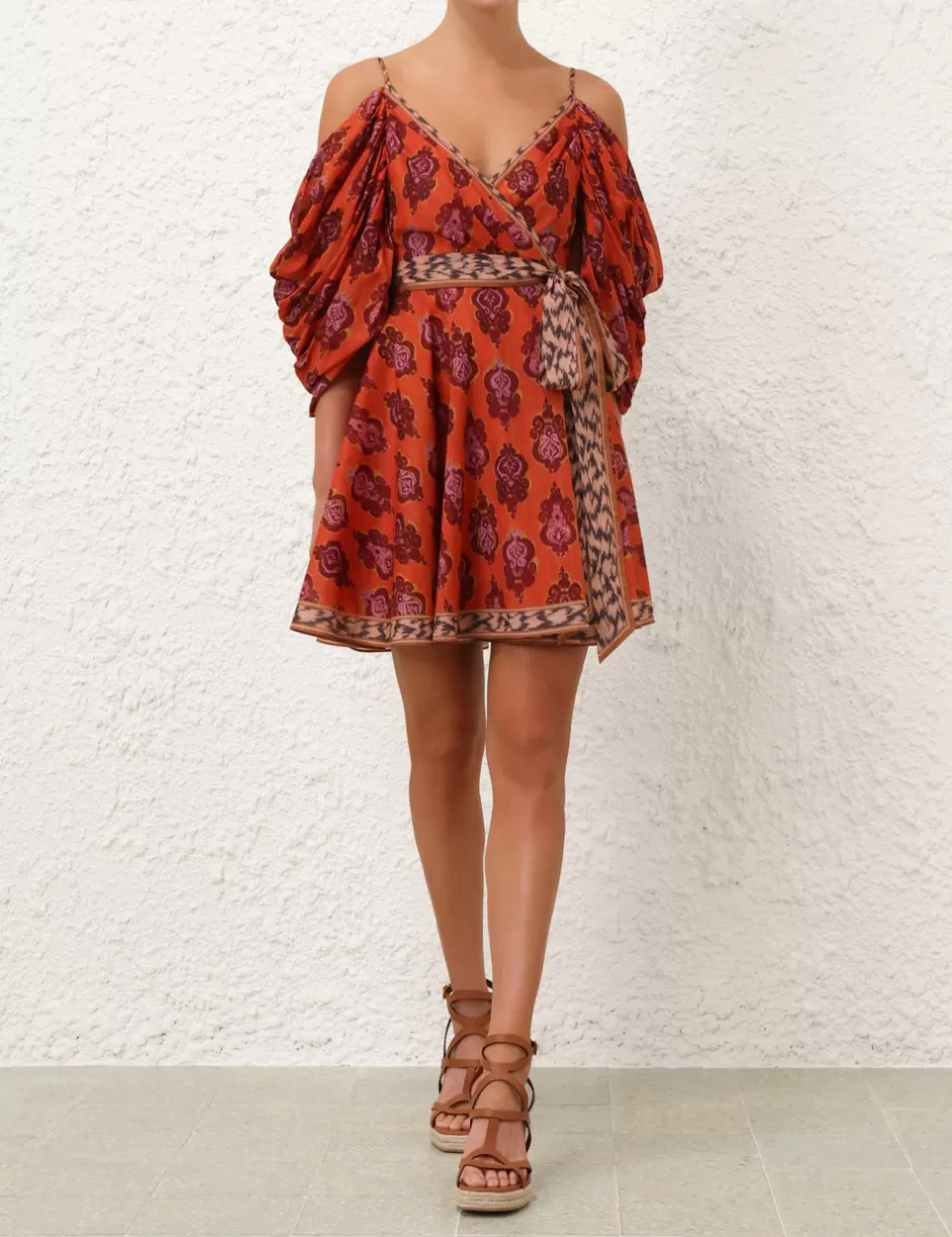 ZIMMERMANN Clothing | Dresses & Coverups<Wylie Wrap Mini Dress Sunset Ikat