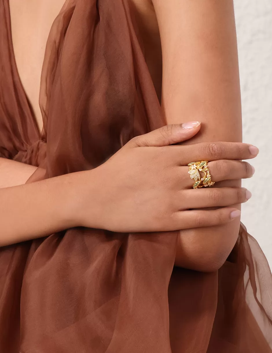 ZIMMERMANN Jewellery | Rings< Bloom Band Ring Gold Green