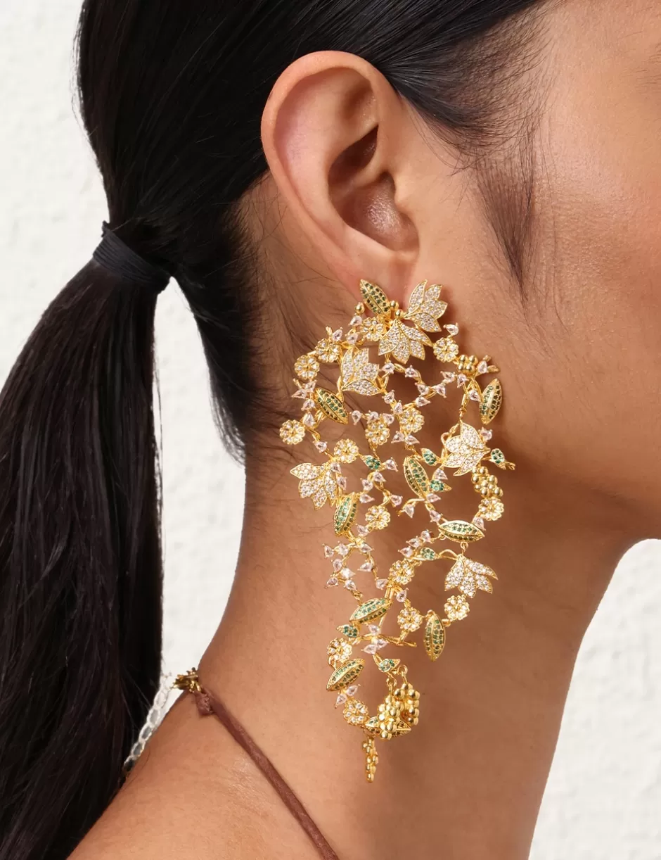 ZIMMERMANN Jewellery | Earrings< Bloom Drop Earring Gold Green