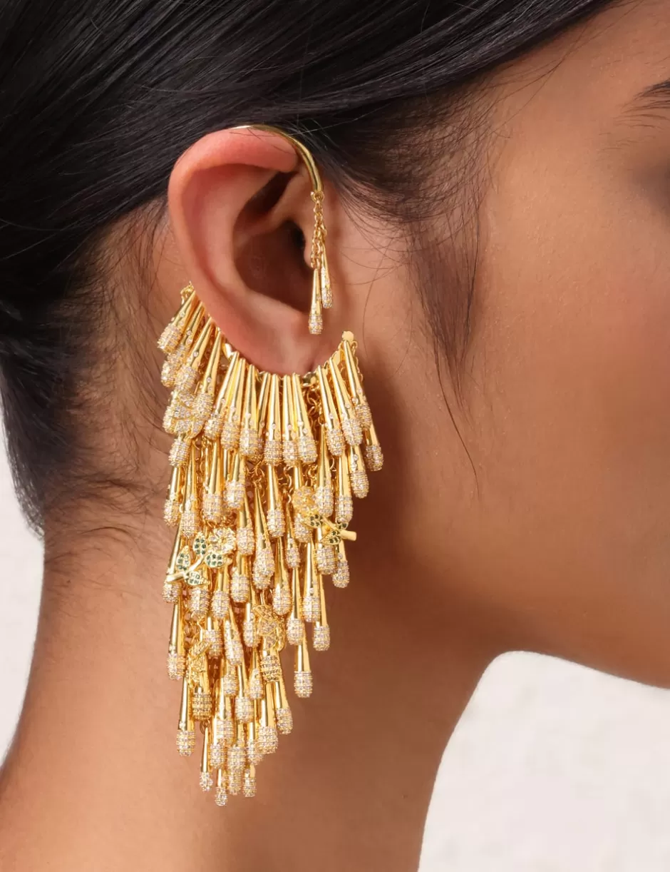 ZIMMERMANN Jewellery | Earrings< Bloom Ear Cuff Gold Green