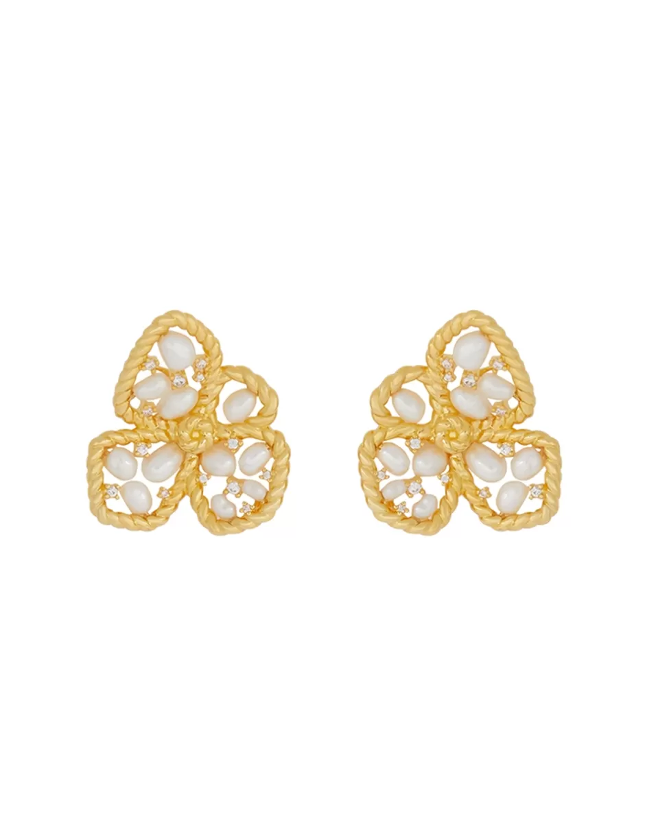 ZIMMERMANN Jewellery | Earrings< Bloom Large Studs Gold Pearl