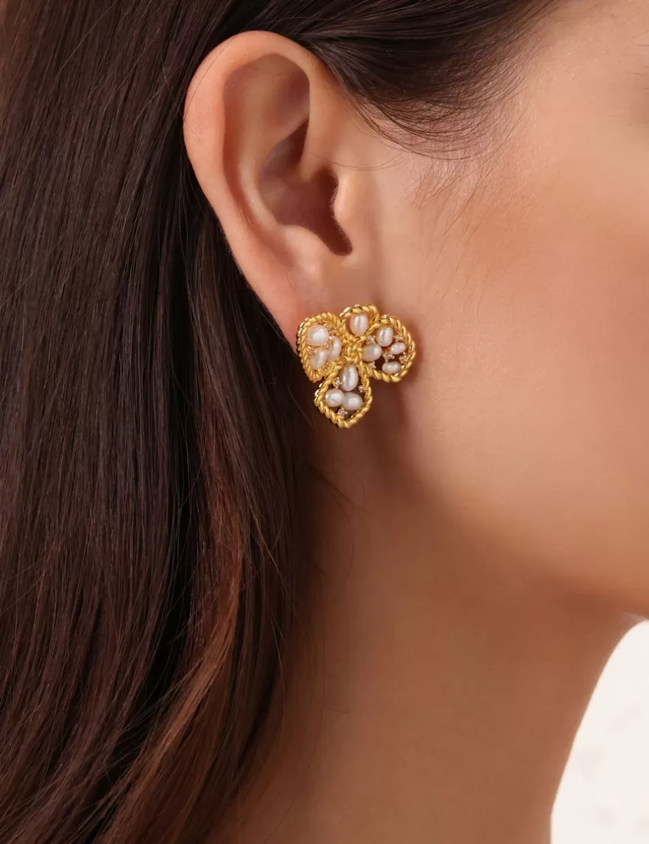 ZIMMERMANN Jewellery | Earrings< Bloom Large Studs Gold Pearl