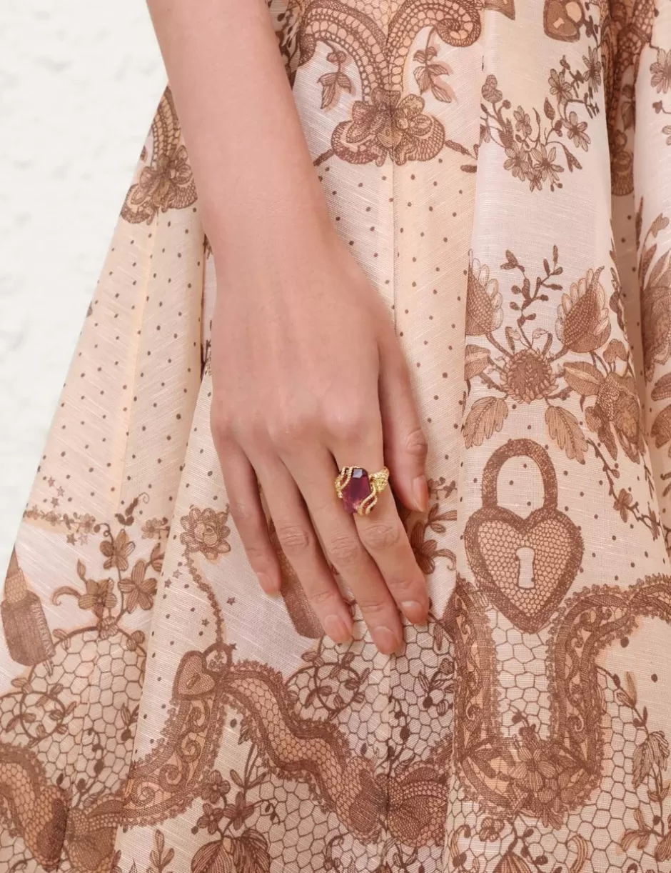 ZIMMERMANN Accessories | Jewellery< Bloom Ring Gold Burgundy