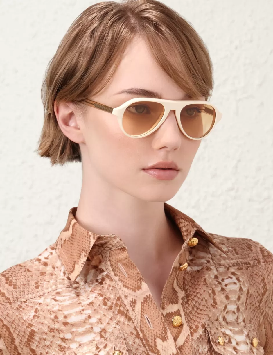 ZIMMERMANN Sunglasses< Cyd Aviator Cream