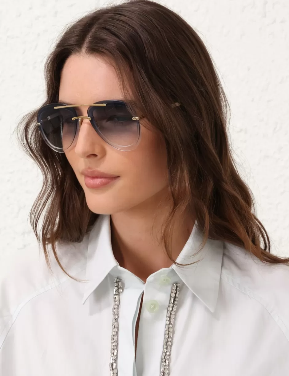 ZIMMERMANN Accessories | Sunglasses< Gleam Aviator Denim