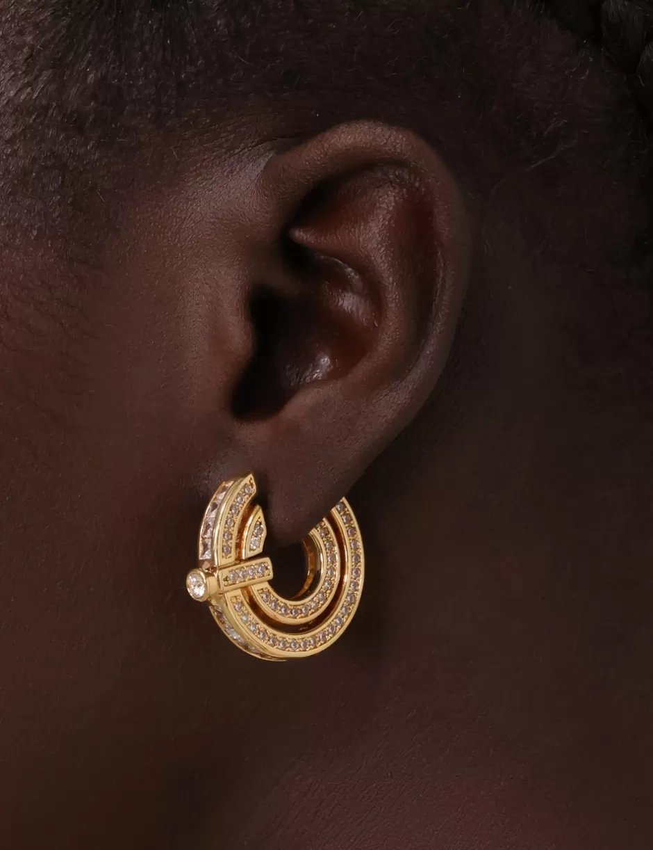 ZIMMERMANN Accessories | Jewellery< Halo Pave Hoops Gold