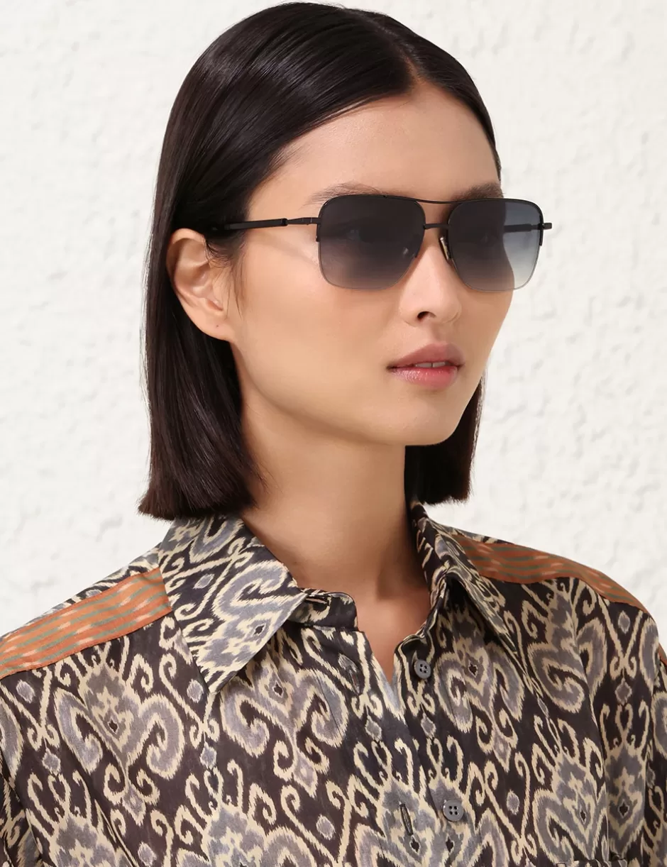 ZIMMERMANN Accessories | Sunglasses< Sandy Aviator Black