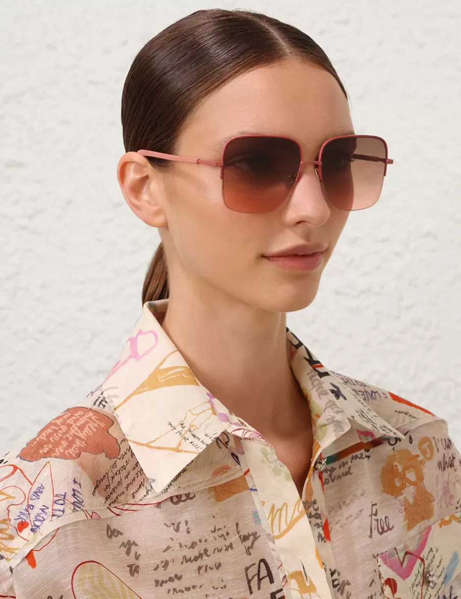 ZIMMERMANN Accessories | Sunglasses< Sandy Oversize Rose