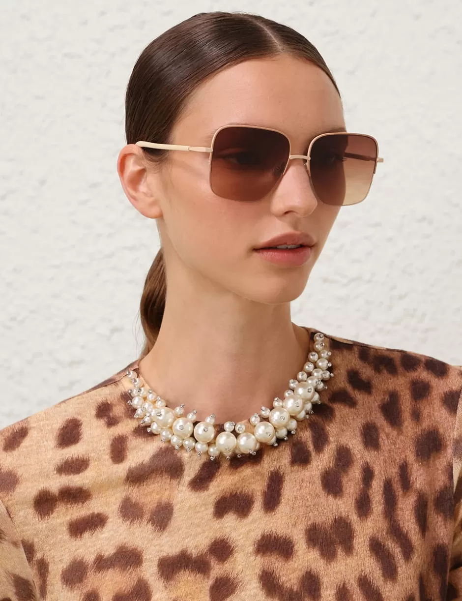 ZIMMERMANN Accessories | Sunglasses< Sandy Oversize Latte