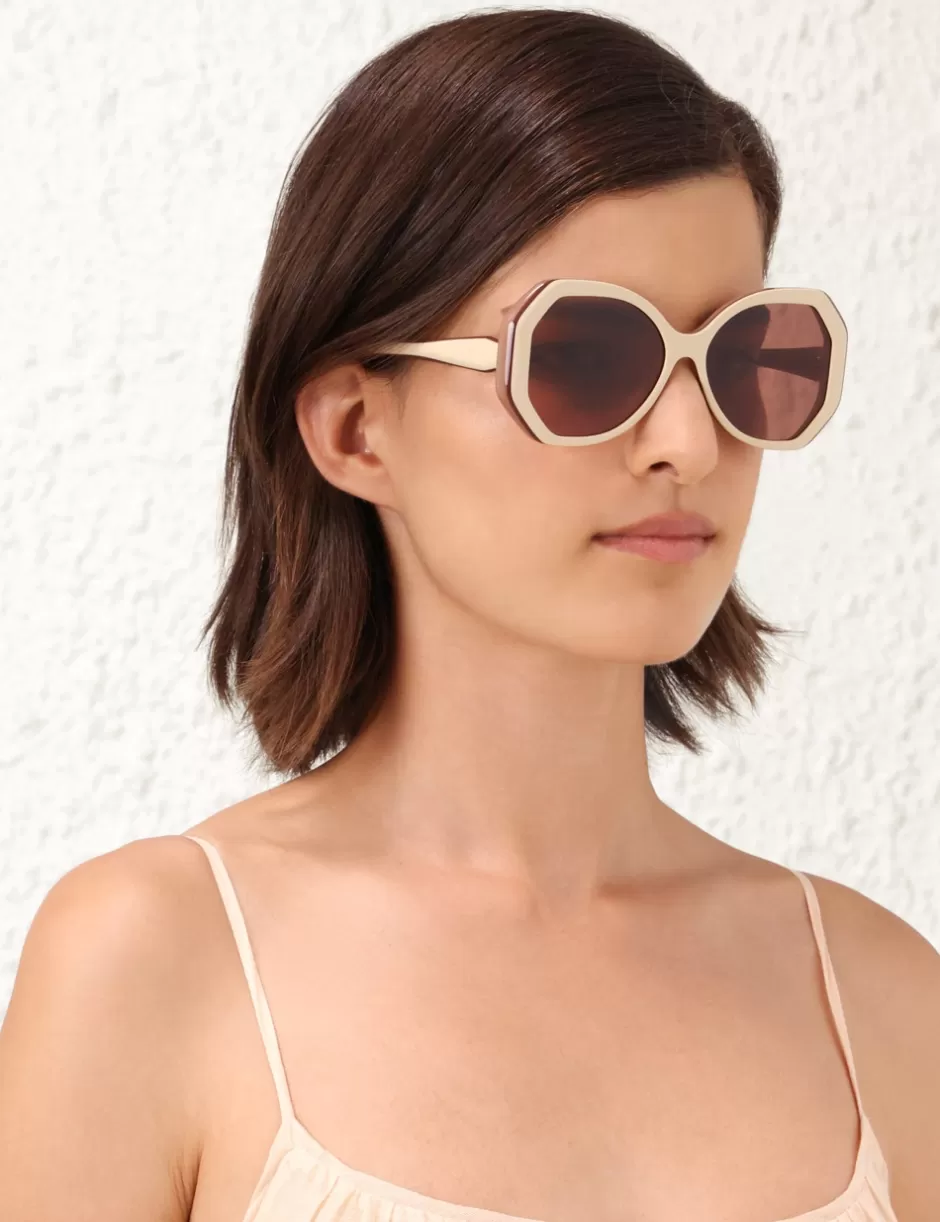 ZIMMERMANN Sunglasses< Uptempo Hexagon Cream